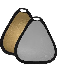 Fotodiox 24in (60cm) 2-in-1 Collapsible Teardrop Reflector Disc - Silver/Gold